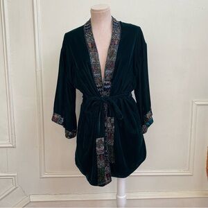 Sherri Hill NYFW Green Velvet Robe